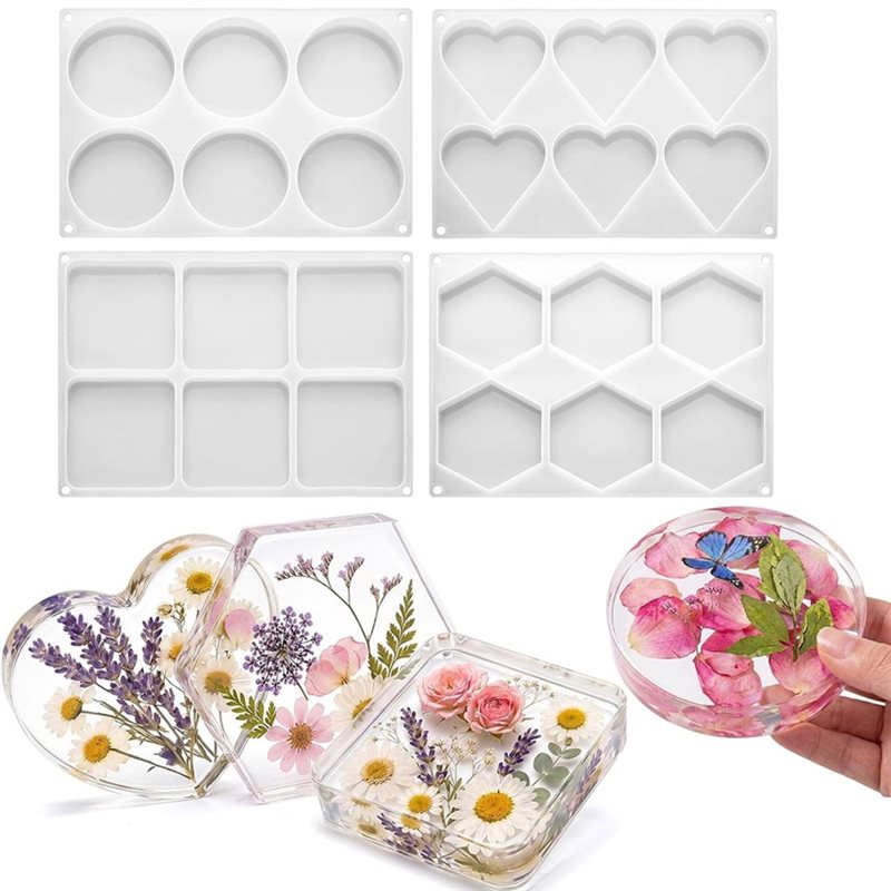 FYBL-Resin Molds 4 Inch Round  - Coaster Mold Round ulasan dan harga